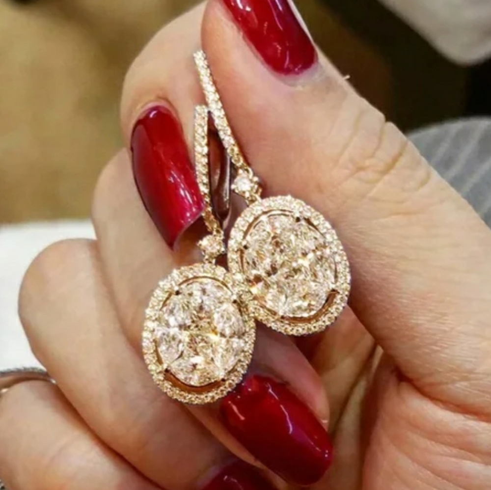 New Gold Oval Drop Earrings